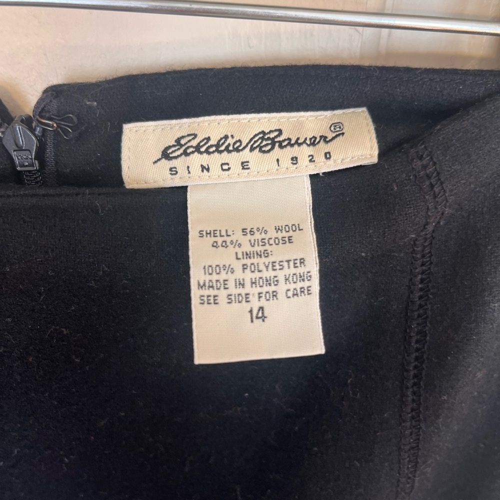 Eddie Bauer Vintage Wool-Blend Black Midi Pencil Skirt - Picture 3 of 4